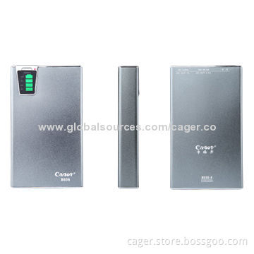 Cager 12,500mAh Portable Mobile Phone Charger with SD Card Function, 20*70*116mm Size